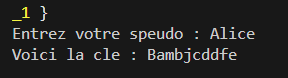 Résultat clé trouvée